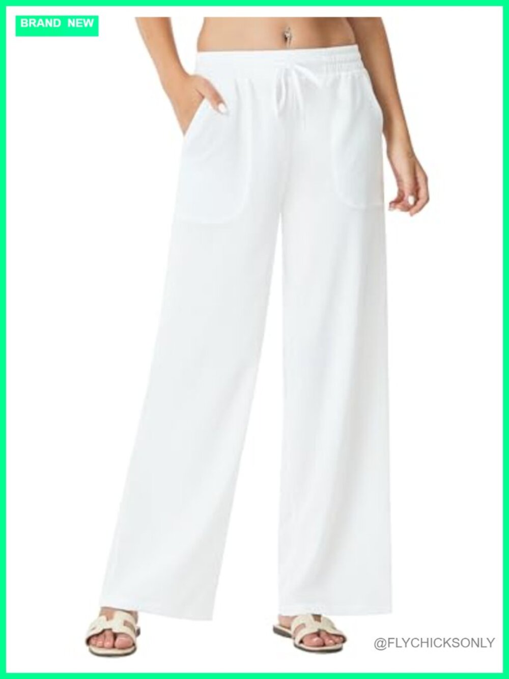 EZRUN Women's Flowy Wide Leg Palazzo Pants Zip Pocket Travel
